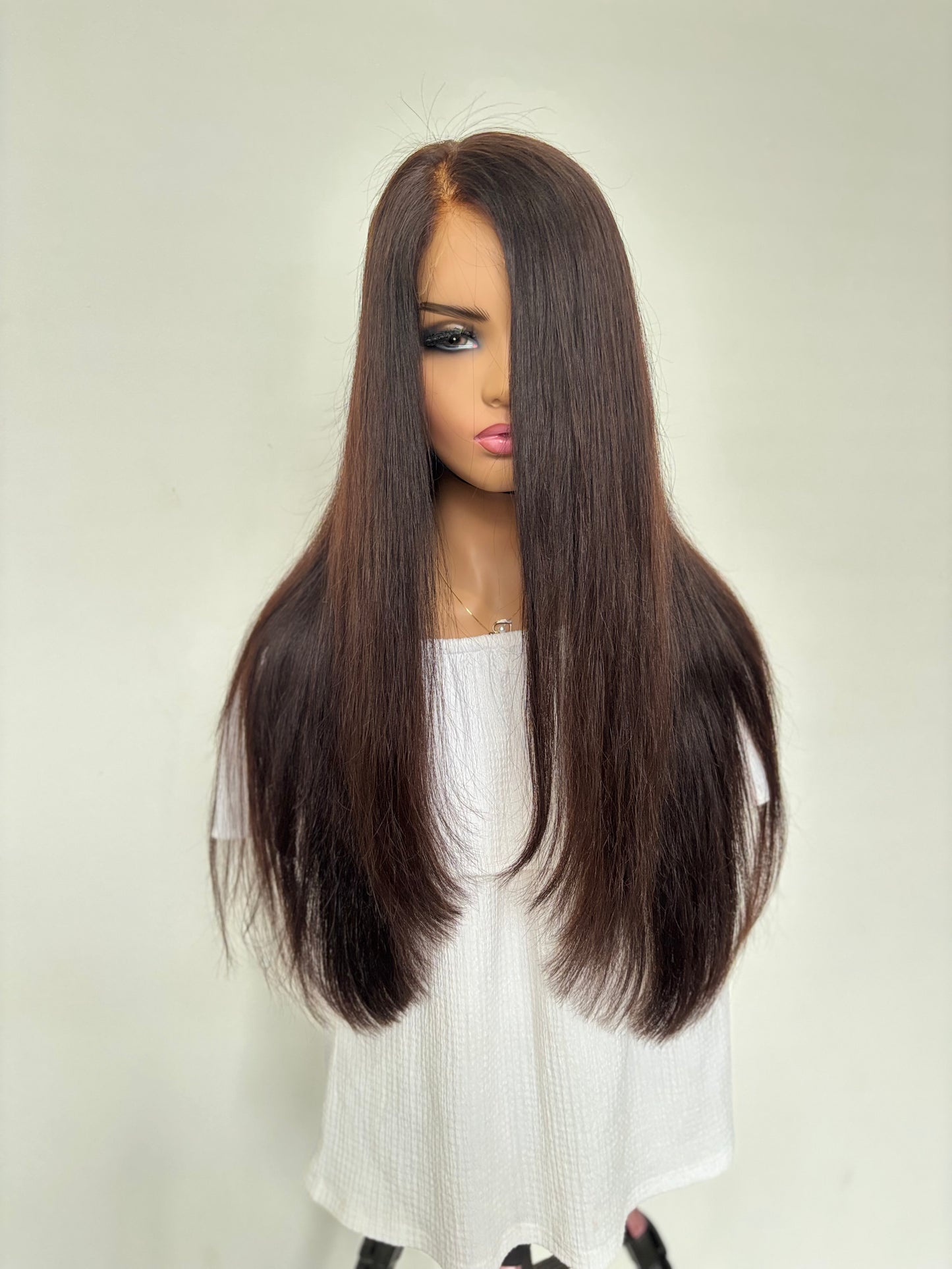 Sasha 22" Wig Dark Brown beginner cap