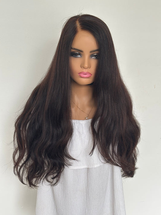 Sasha 22" Wig Dark Brown beginner cap