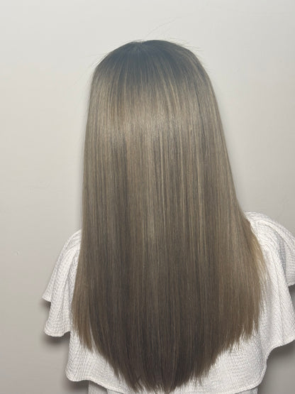 Lilly 16” Wig Dark Blonde & light blonde with dark roots beginner cap